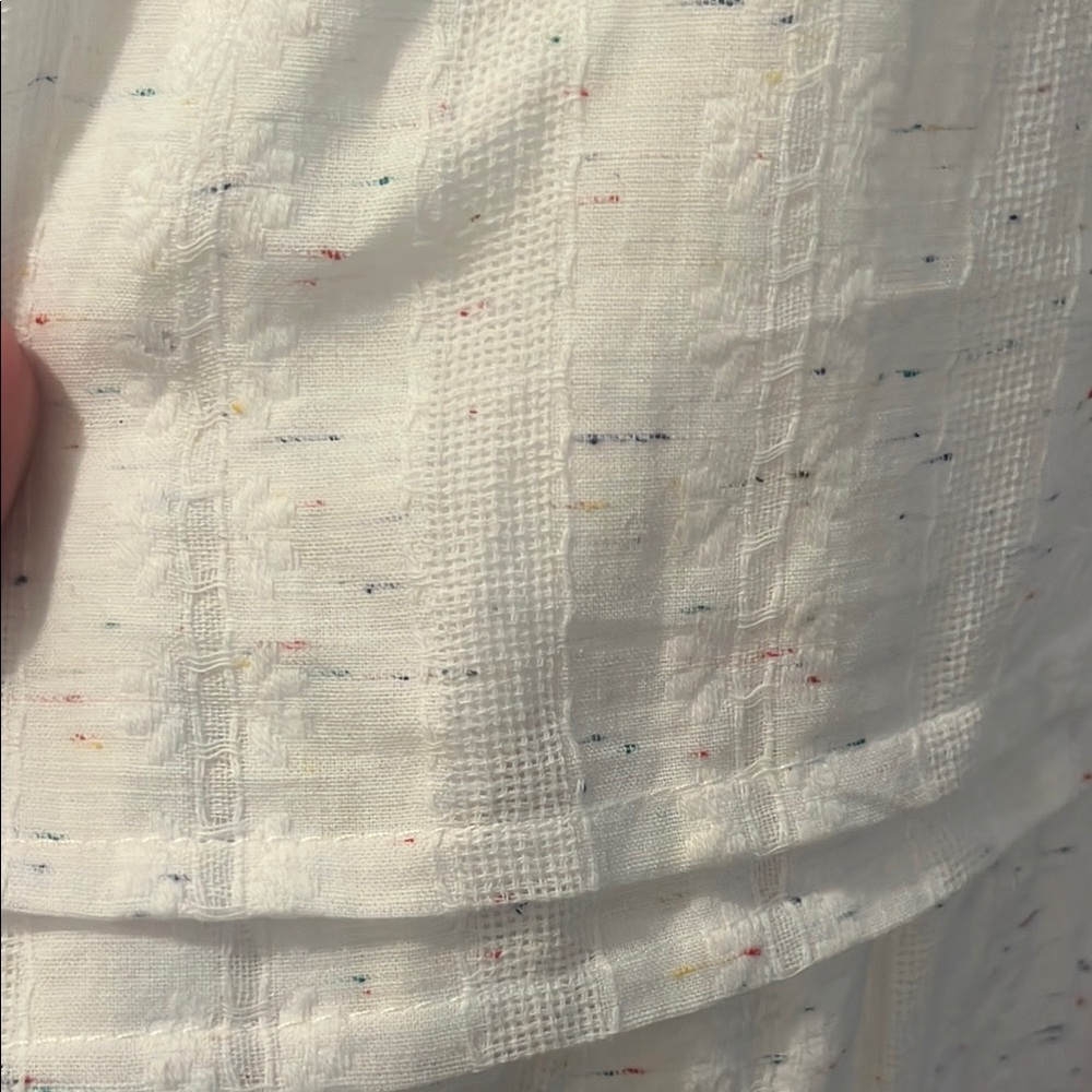 Betsey Johnson Dress Textured Cream Fabric with Multicolor Specks